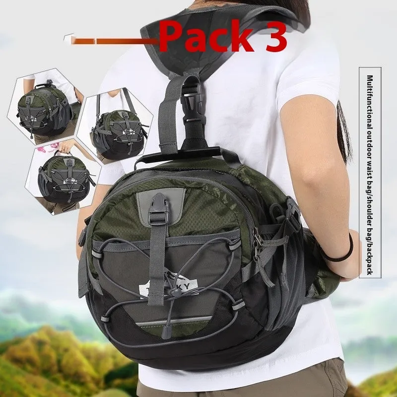 Outdoor multi-functional sports waist bag 18L nylon unisex letter graphic in army green