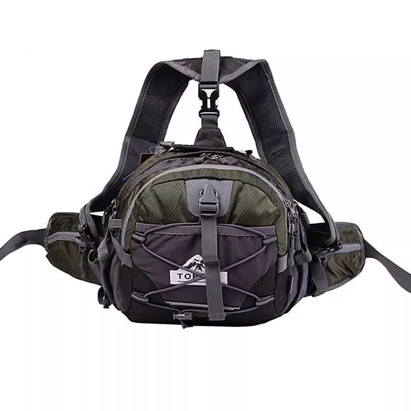 Outdoor multi-functional sports waist bag 18L nylon unisex letter graphic in army green