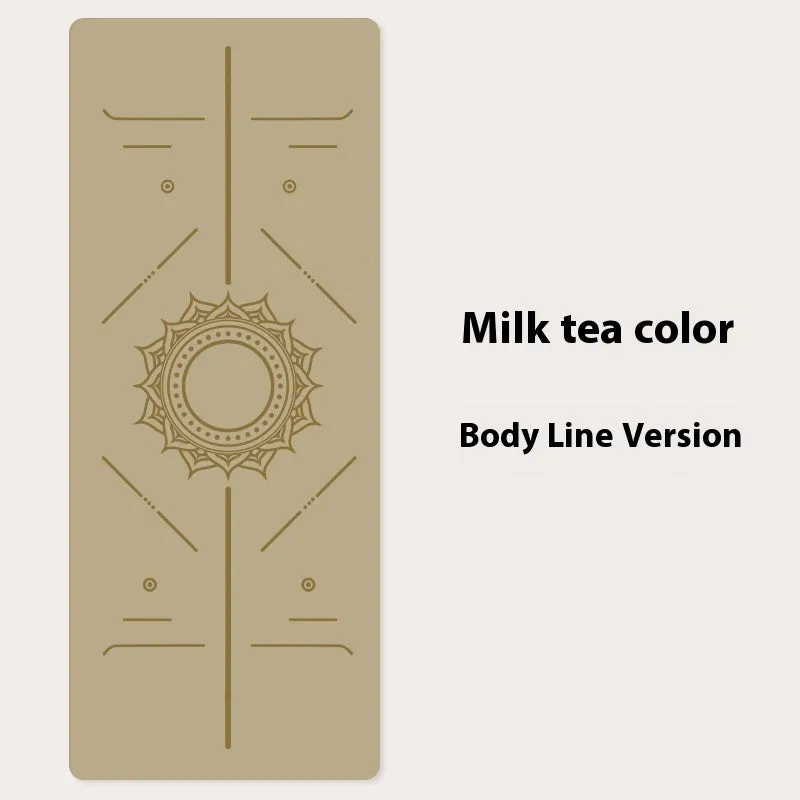 Pu natural rubber non-slip body line yoga mat 185x68cm in bean paste purple