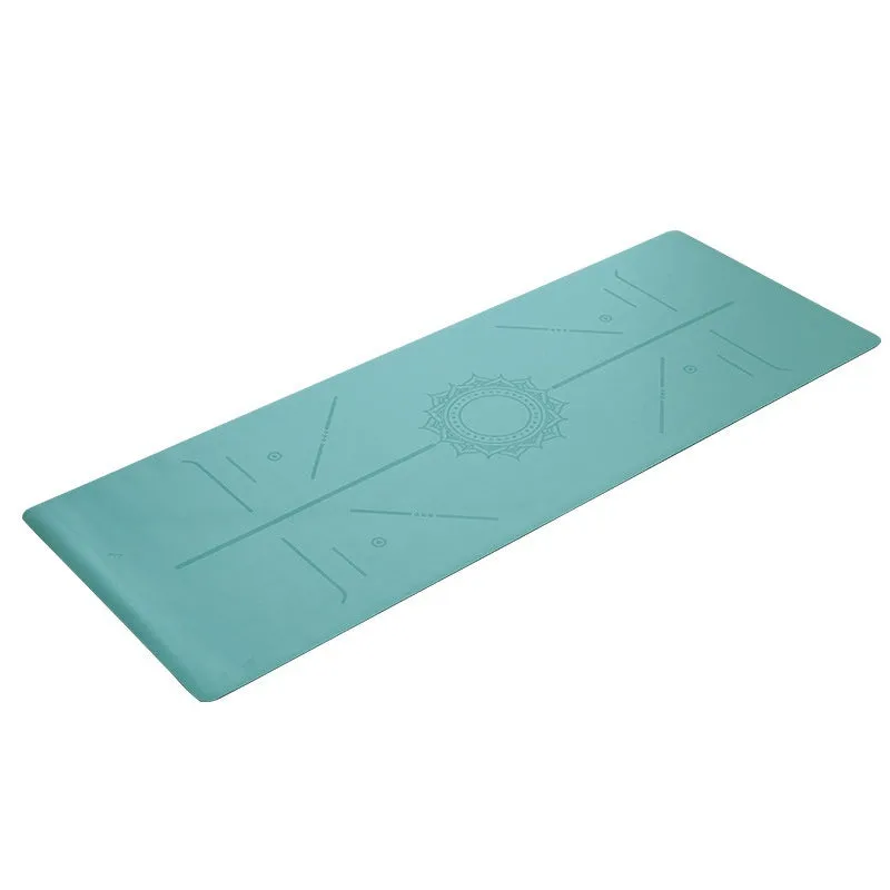 Pu natural rubber non-slip body line yoga mat 185x68cm in bean paste purple