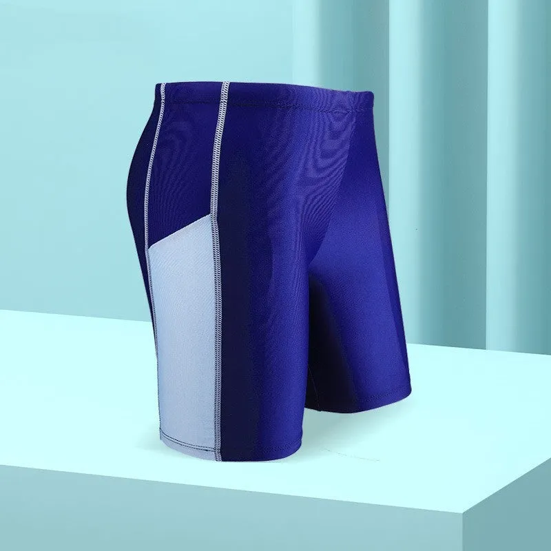 Children's quick-drying polyester swimming trunks for teenagers, high elasticity, sizes L to 5XL, fresh style pattern, one pair.
