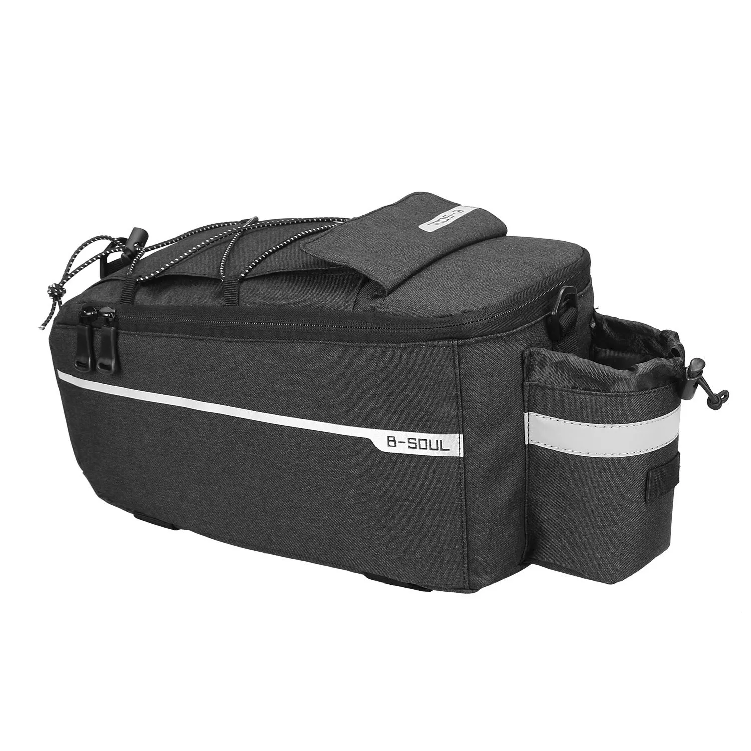 Rear seat bag for mountain bike electric car folding cycle 10L polyester black