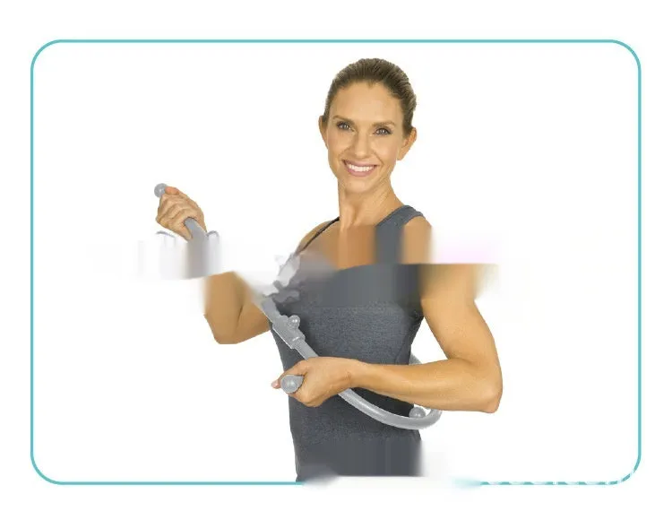 Gray plastic deep acupressure stick mechanical massager for neck back and leg muscle relief