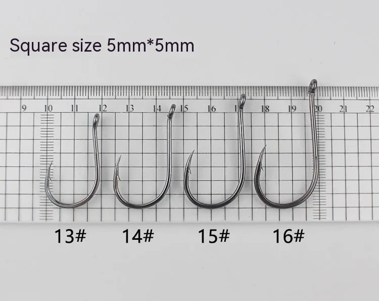 Bulk pack of alloy carbon steel sea fishing hooks with crooked mouth barbed design in various sizes