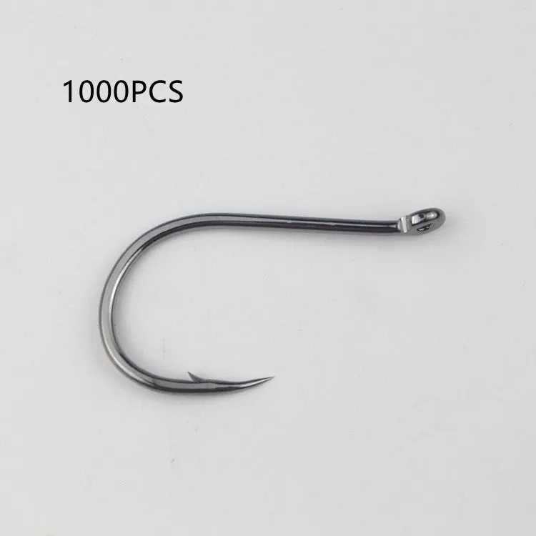 Bulk pack of alloy carbon steel sea fishing hooks with crooked mouth barbed design in various sizes