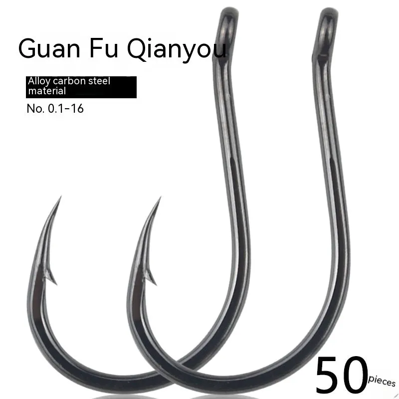Bulk pack of alloy carbon steel sea fishing hooks with crooked mouth barbed design in various sizes