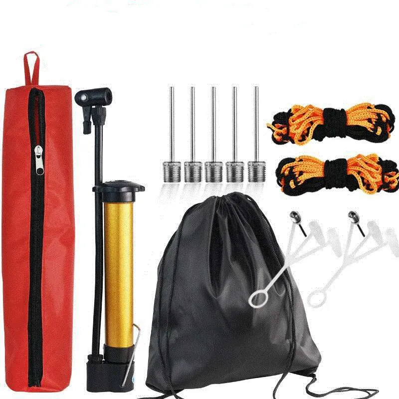Basketball pump with air cylinder, multi-purpose needles, net pocket, and ball bag for inflating sports balls