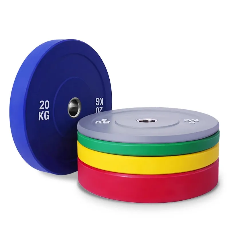 Macaron elastic rubber weight plate in green with large centre hole, colour-coded 10kg option