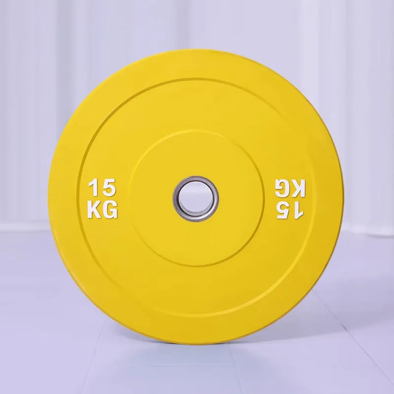 Macaron elastic rubber weight plate in green with large centre hole, colour-coded 10kg option