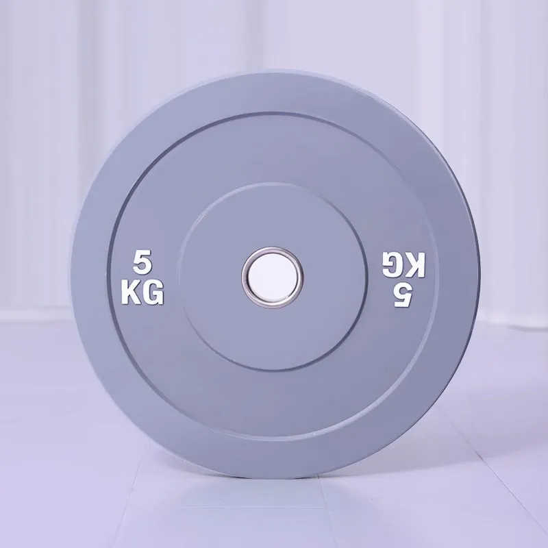 Macaron elastic rubber weight plate in green with large centre hole, colour-coded 10kg option