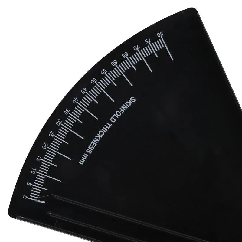 Plastic skinfold caliper measuring body fat thickness, 0-80mm range, four colours available