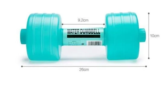 Water-filled fitness dumbbell for women in pink polypropylene plastic with leak-proof port