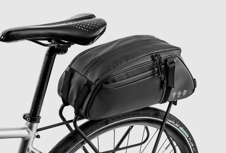 Waterproof mountain bike rear shelf bag white reflective 600D Oxford cloth on bike rack 380x160x160mm
