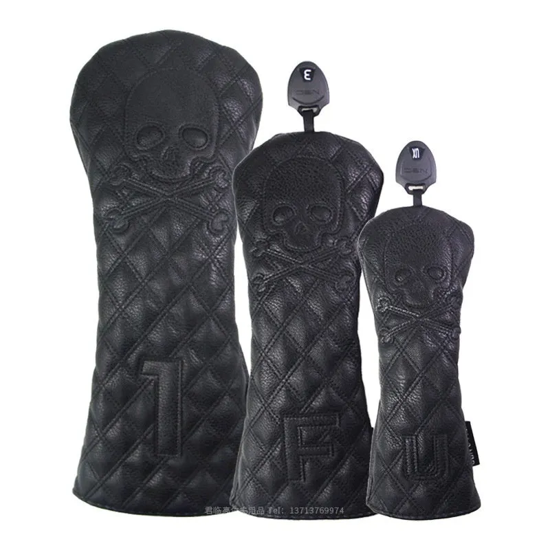 Black and white golf wooden pole waterproof protective cover made from PU material