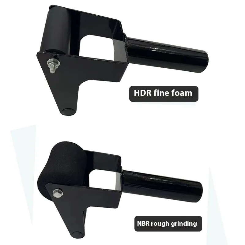 Shin trainer with iron foam frame and foam padding for calf ankle rehabilitation, fits 50mm or 25mm barbell discs