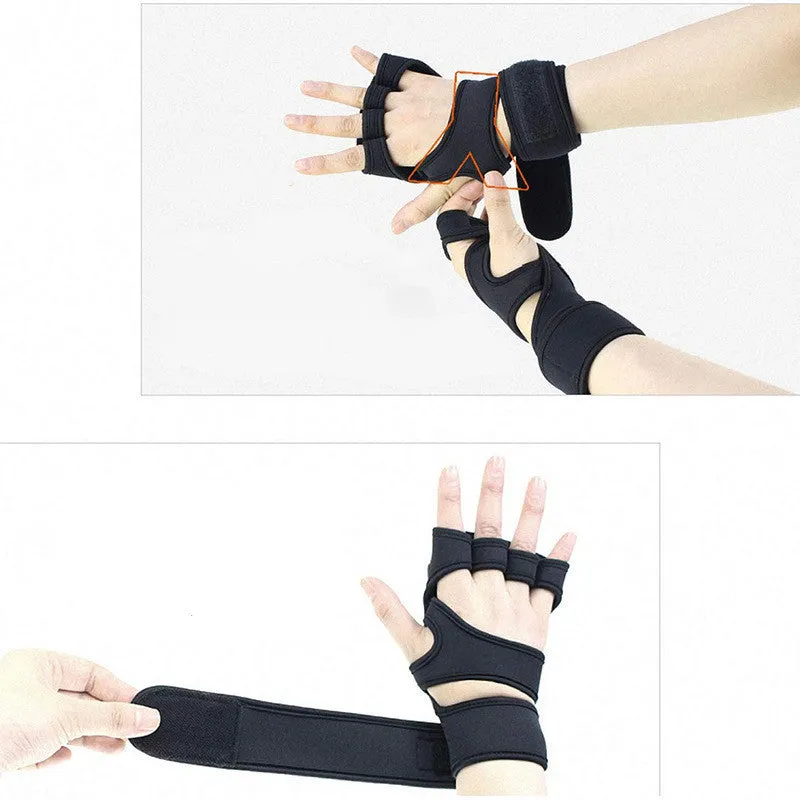 New sports half finger gloves with non-slip silicone palm protection in black