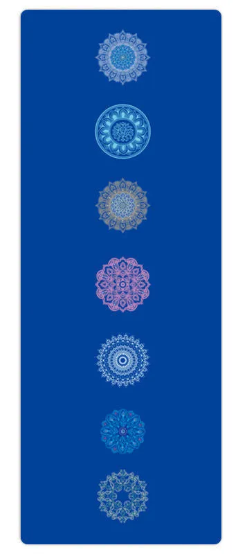 Non-slip yoga mat with rubber base, multicolour design showing elk pattern, 5mm thickness for yoga practice