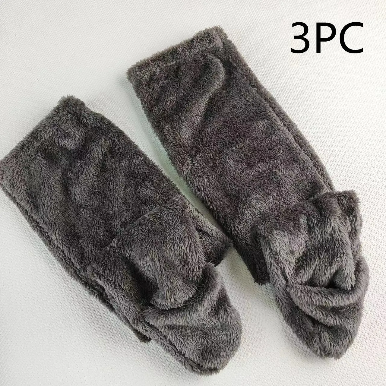 Thickened solid colour leg warmer for women in brown and light grey