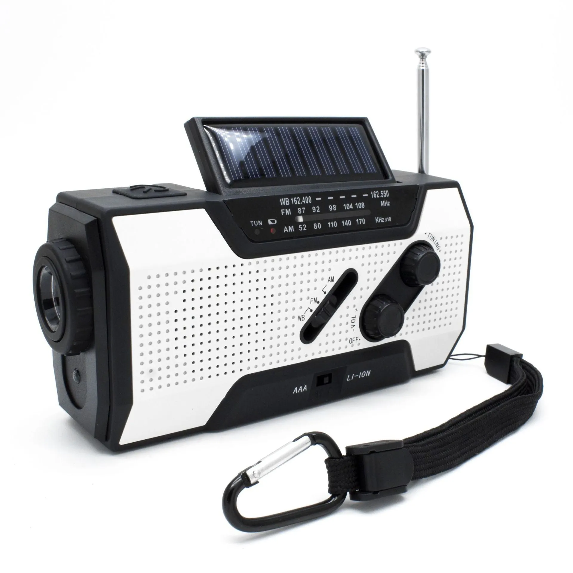 Pocket solar radio in green, waterproof and solar-powered for outdoor use