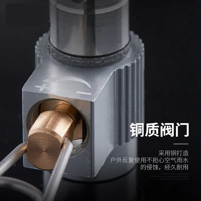 Portable folding mini camping stove in unfolded position showing 3000W burner and anti-skid bracket