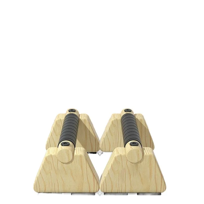 Pair of nordic beech wood push-up stands angled on floor, 95 x 200 x 105mm each, Russian-style design