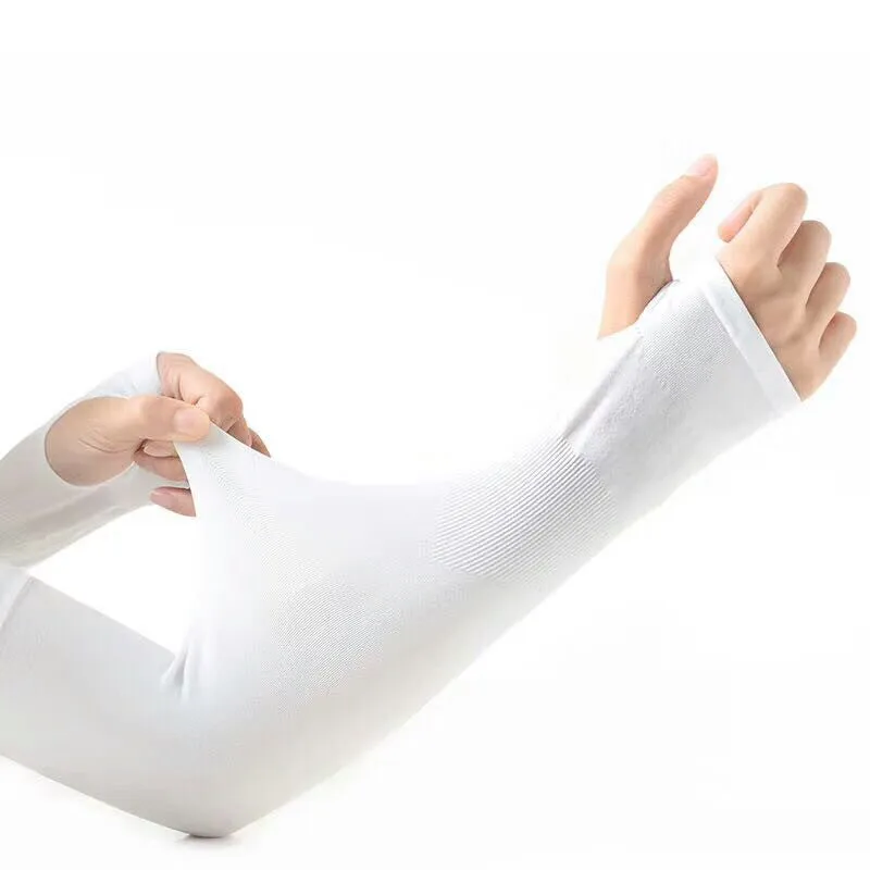 Nylon sun protection sleeves with open finger design in various colours