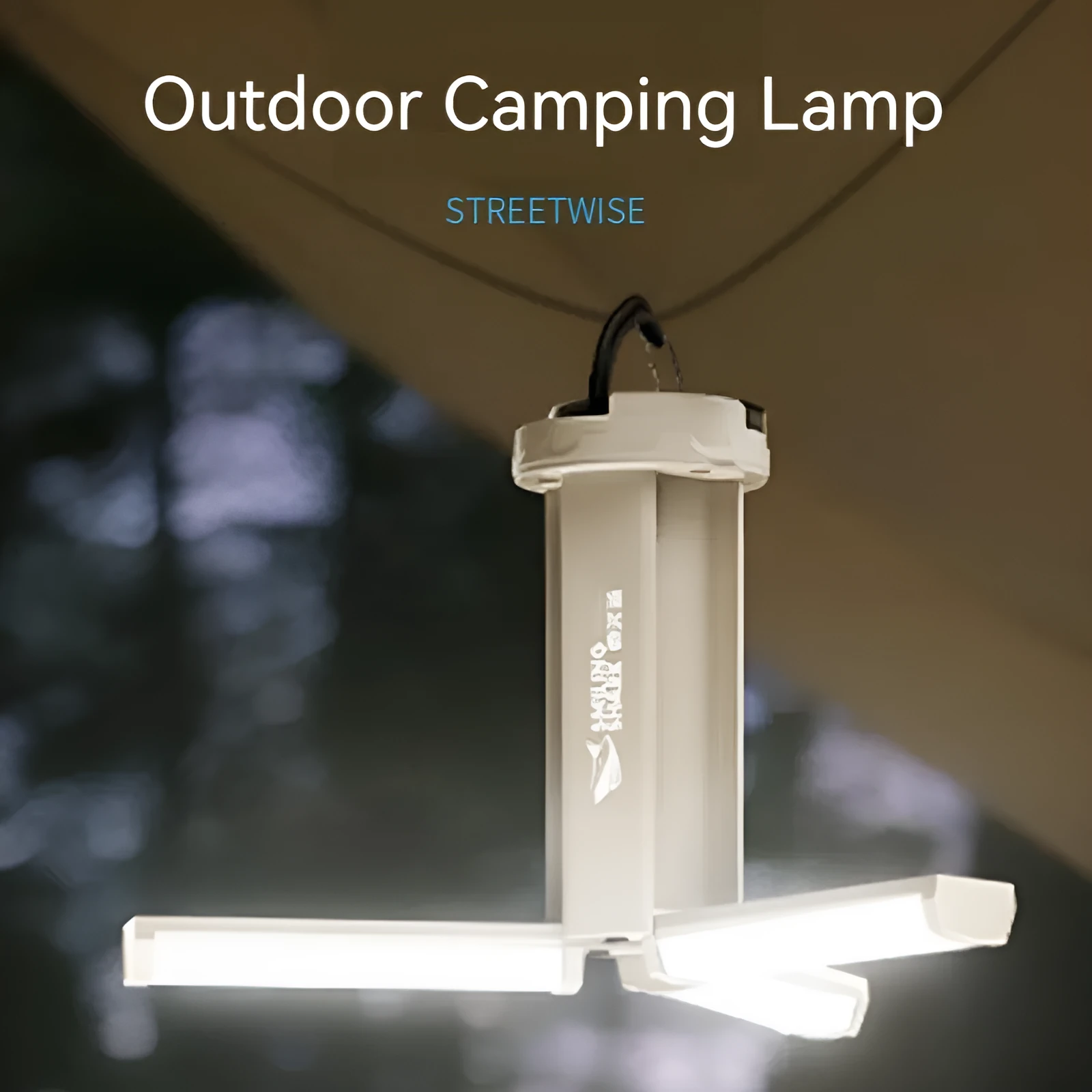 Compact rechargeable tent camping lamp with magnetic base, 150 lumens, 62x62x135mm, ABS PC construction