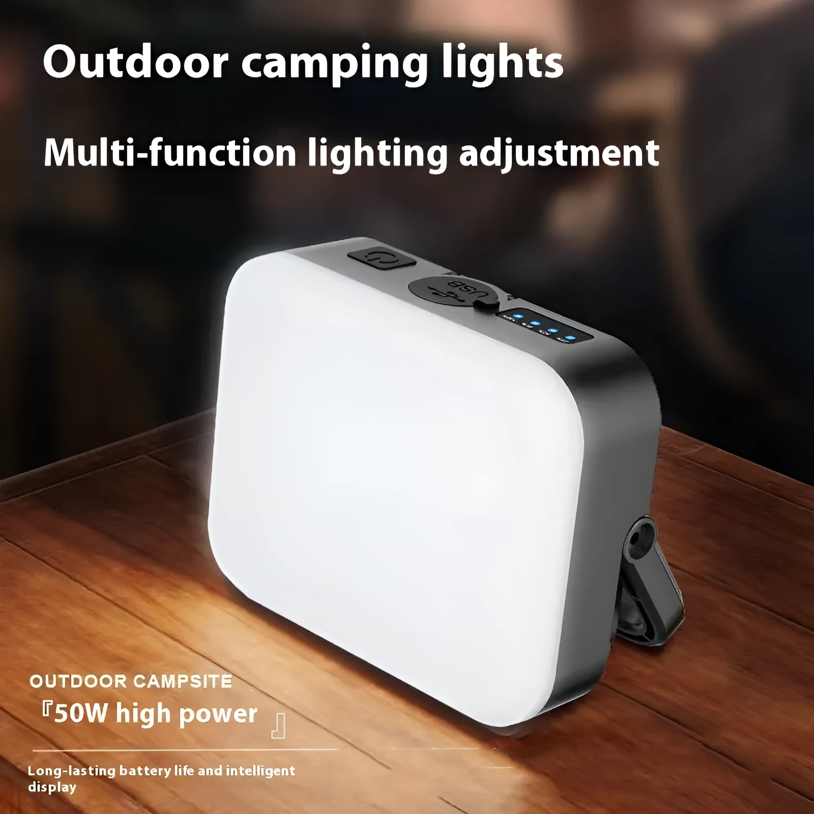 Mini camp lamp with LED 1000 lumens, 4000mAh battery, Type-C charging, 96x36mm, life waterproof for tent use