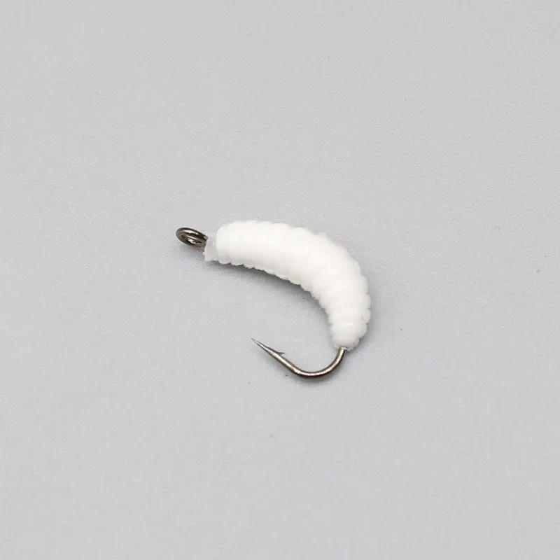 Fishing bait lure with hook in pink worm style, including luminous colour option, for Big Eye snakehead Rod Hook No. 4