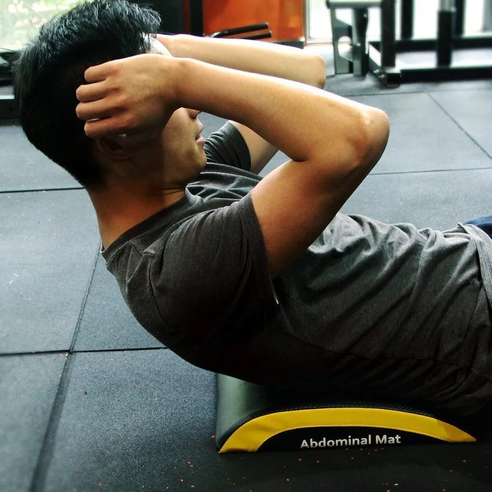 Portable sit-up training mat with high hardness foam and PVC leather cover in photo colour, 36x30.5x7.5cm