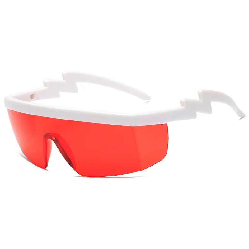 One-piece sports sunglasses for cycling with PC lens in multiple colour options
