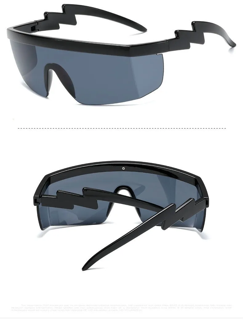One-piece sports sunglasses for cycling with PC lens in multiple colour options
