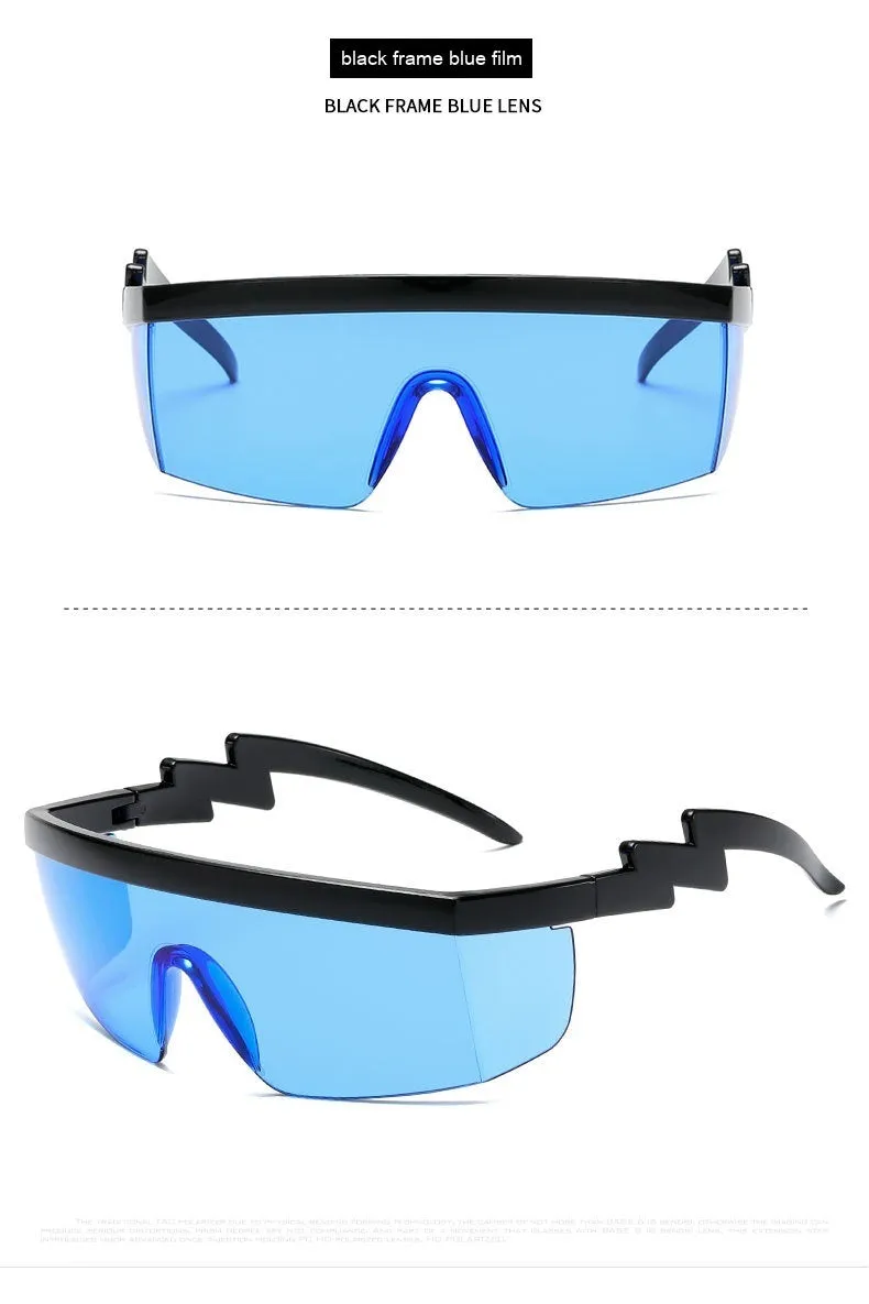 One-piece sports sunglasses for cycling with PC lens in multiple colour options