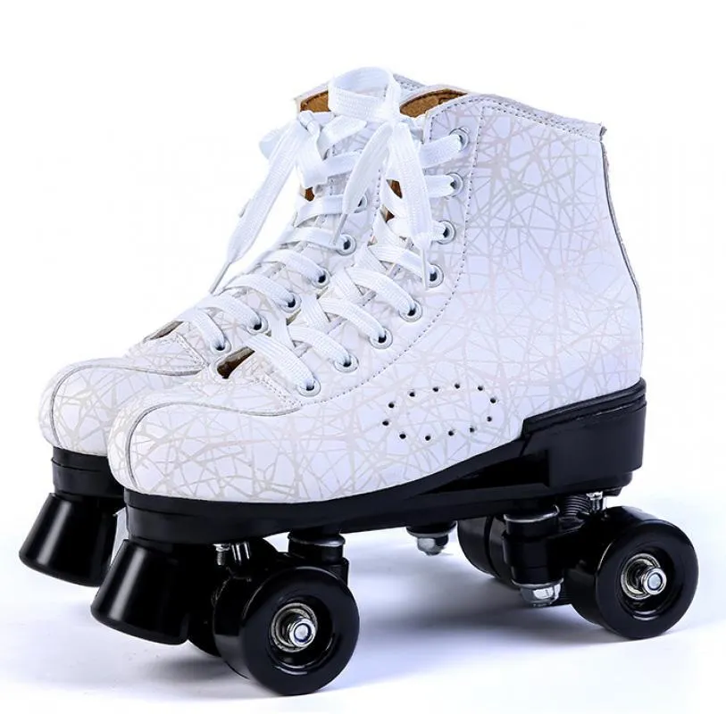 Quad roller skates with rubber sole, storm black, black wheels, unisex sizing 35-45