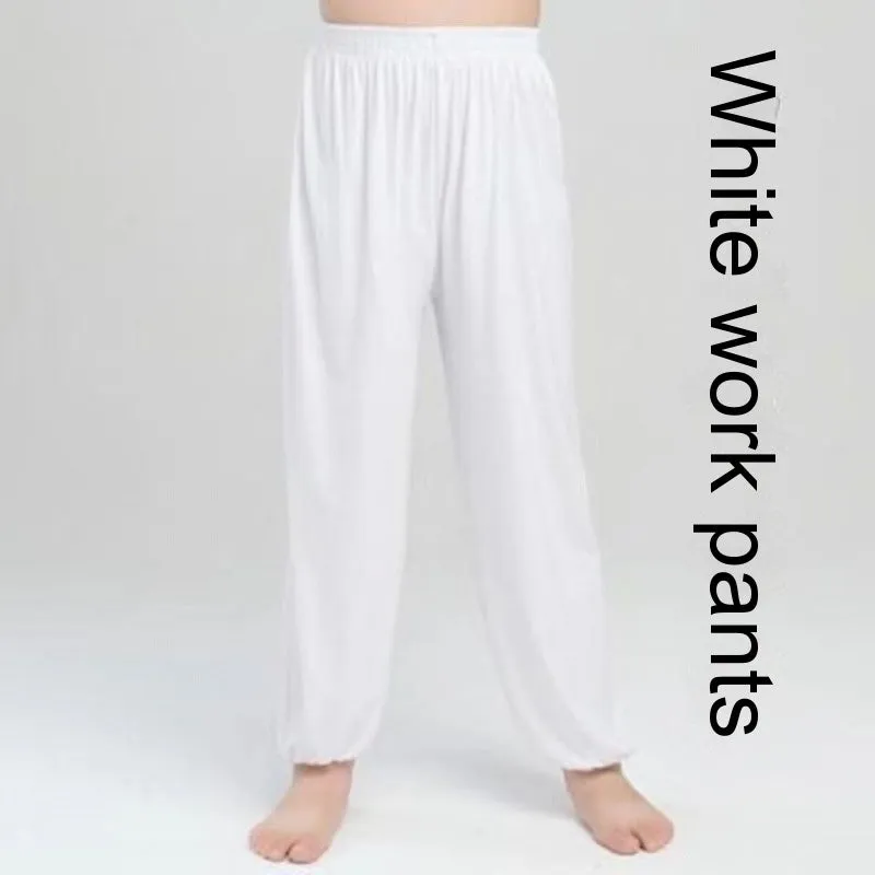 Children's black high elasticity Sanda practice pants made from Lycra fabric for martial arts training.