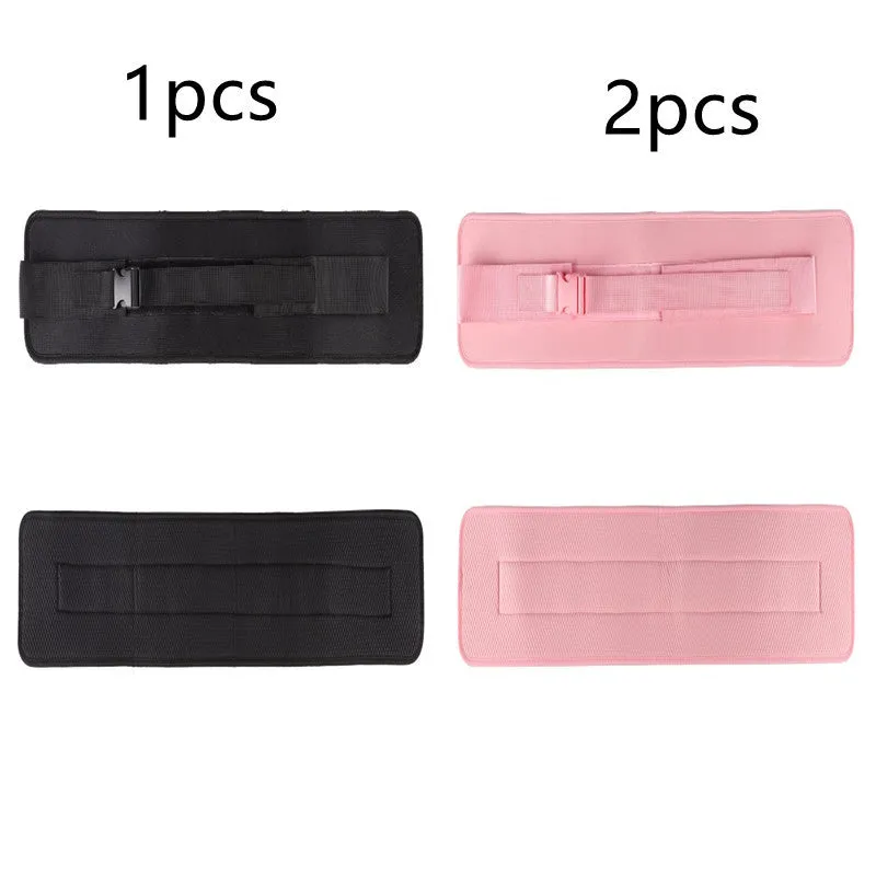 Black elastic hip bridge training belt for weight-bearing fitness exercises