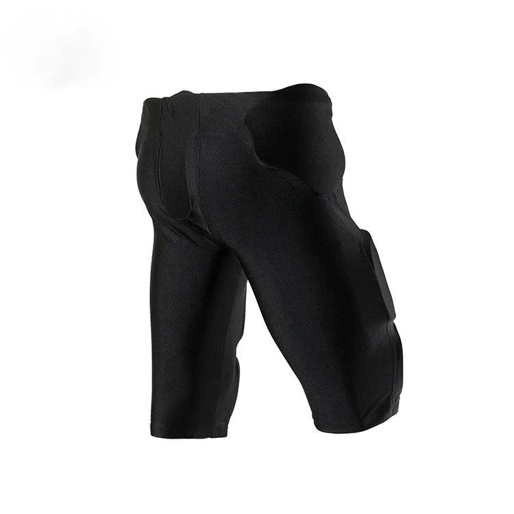Anti-collision rugby pants men's hockey protective training pant Lycra fabric adult black