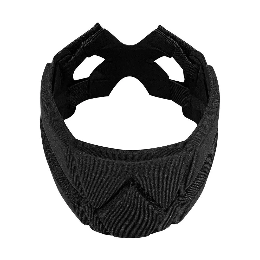 Black goalkeeper head protection belt 28.4x13.2x3.6cm for adult rugby and football