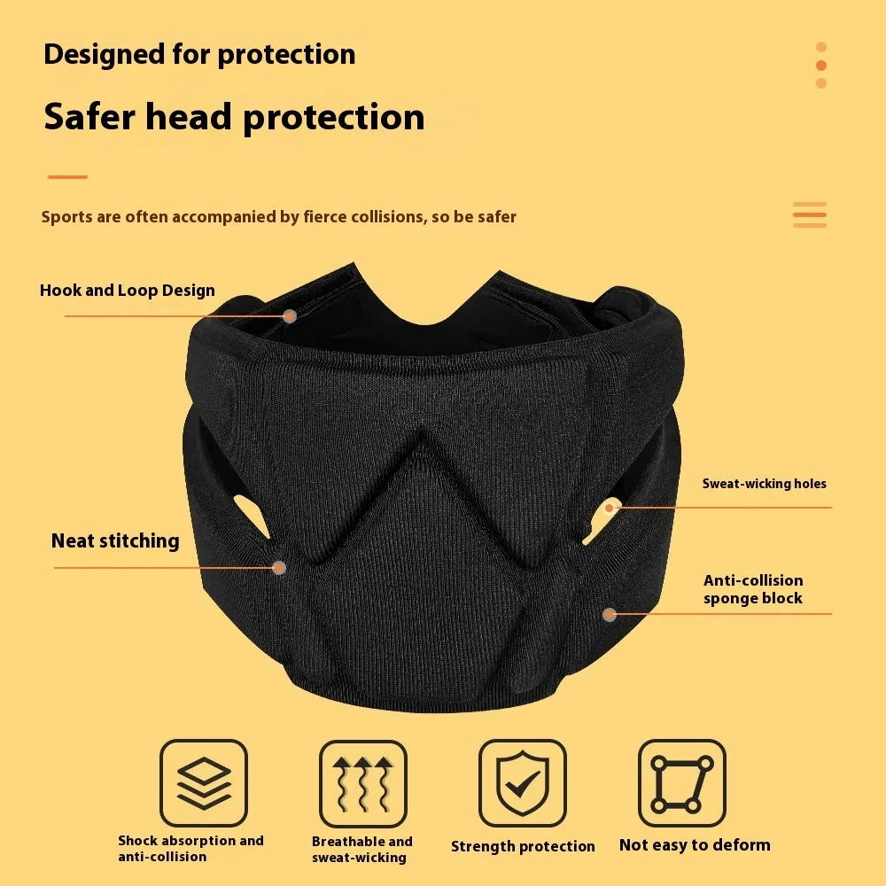 Black goalkeeper head protection belt 28.4x13.2x3.6cm for adult rugby and football