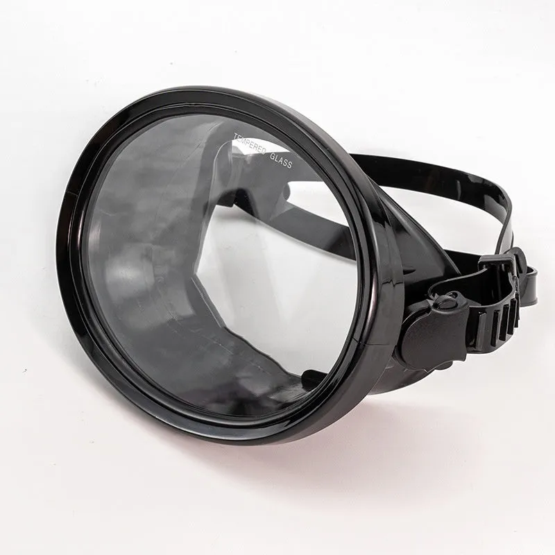 Fisherman Mirror second-generation swimming goggles with HD tempered glass lens and black PVC frame