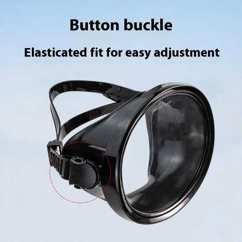 Fisherman Mirror second-generation swimming goggles with HD tempered glass lens and black PVC frame