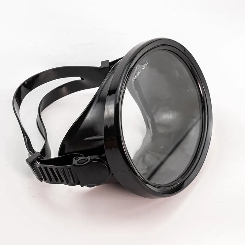 Fisherman Mirror second-generation swimming goggles with HD tempered glass lens and black PVC frame