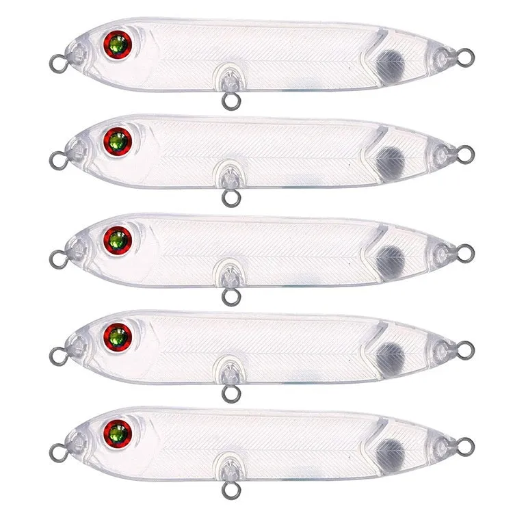 9.5cm transparent blank fishing lure body with 7mm eye slot for DIY bait making