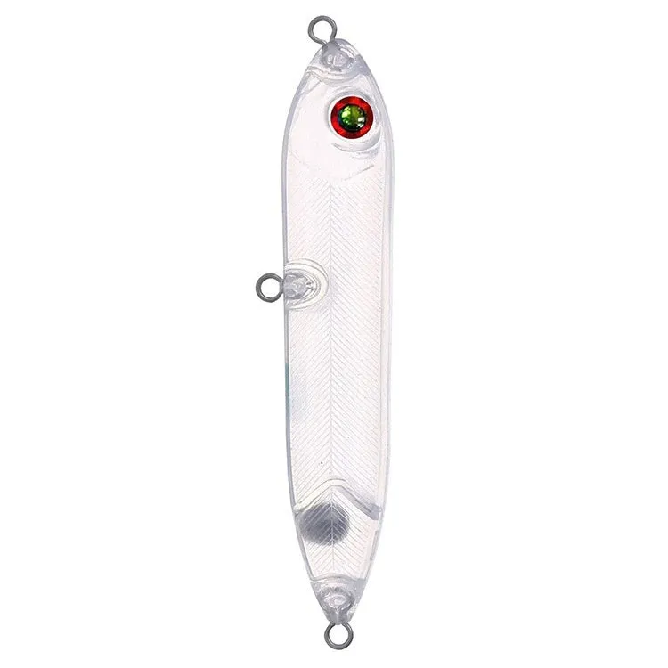 9.5cm transparent blank fishing lure body with 7mm eye slot for DIY bait making