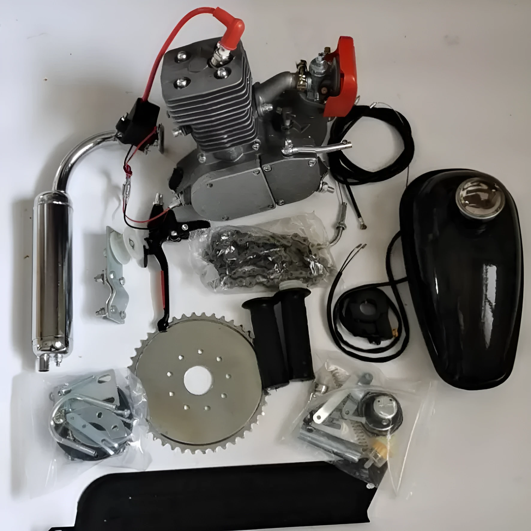 CC Bicycle Engine 100cc two-stroke alloy motor for 26-28 inch bike conversion with horizontal cylinder