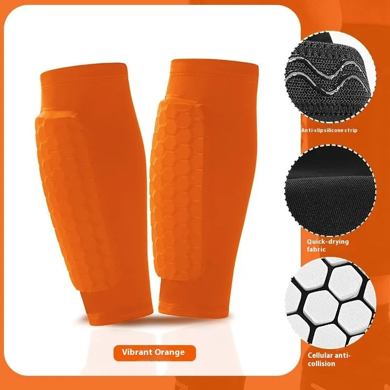 Anti-collision polyester outdoor sports leg warmer in black for running and cycling