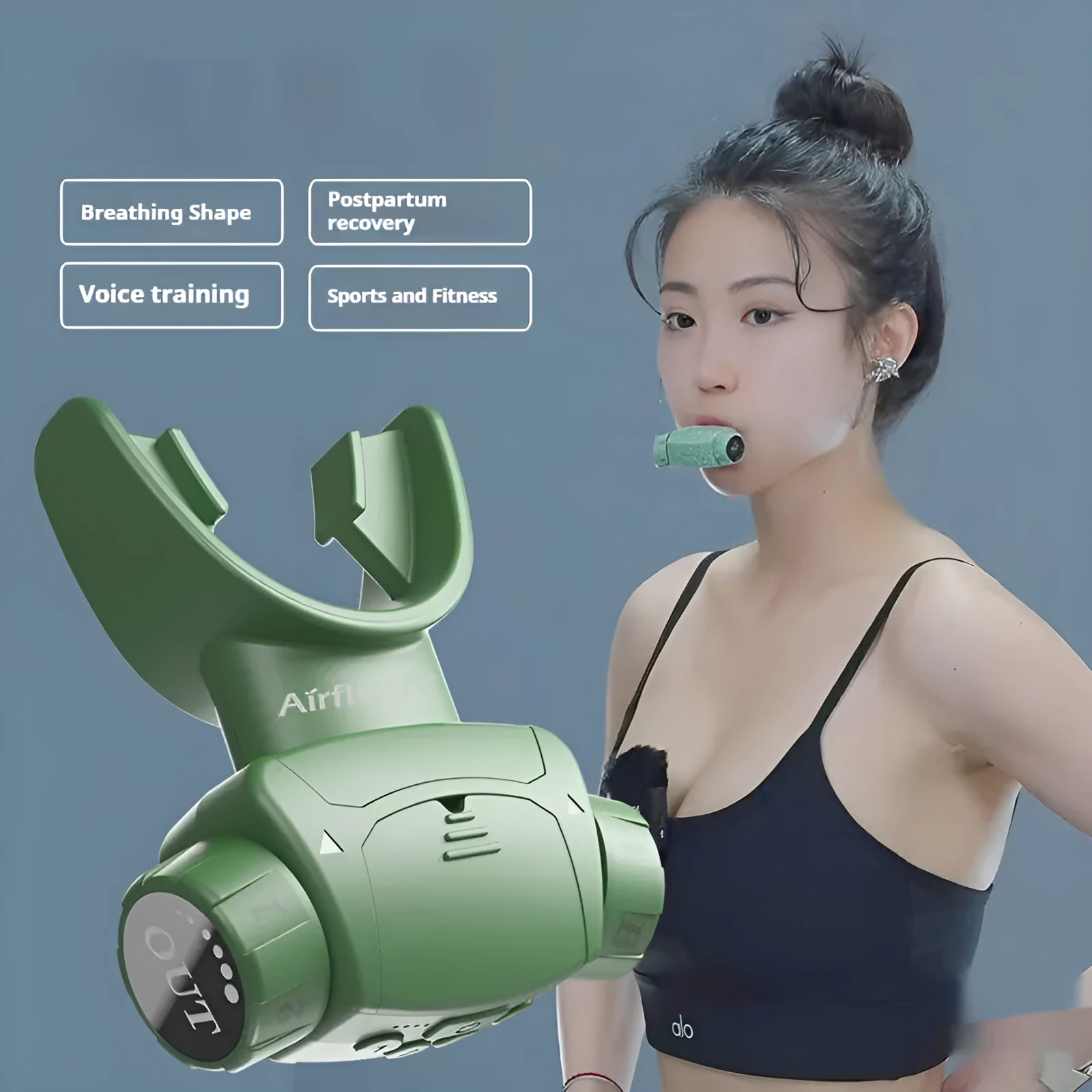 Plastic breathing trainer exerciser for running and fitness equipment in multiple colour options