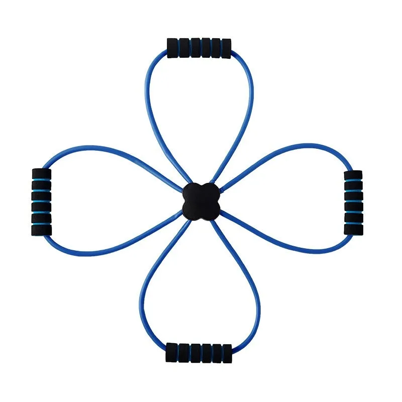 Blue eight character shoulder puller made of TPR material for women's fitness exercises.