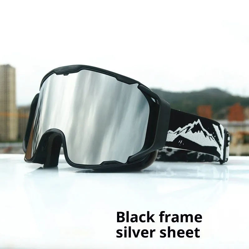 Double-layer anti-fog ski goggles in red frame with red lens film