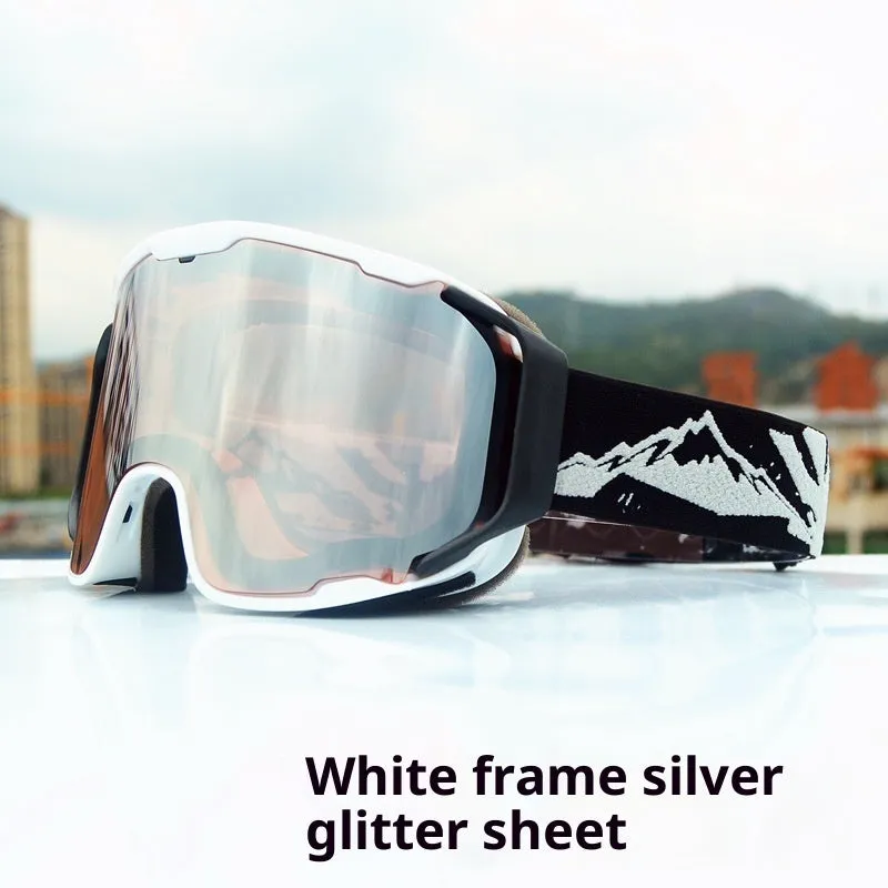Double-layer anti-fog ski goggles in red frame with red lens film